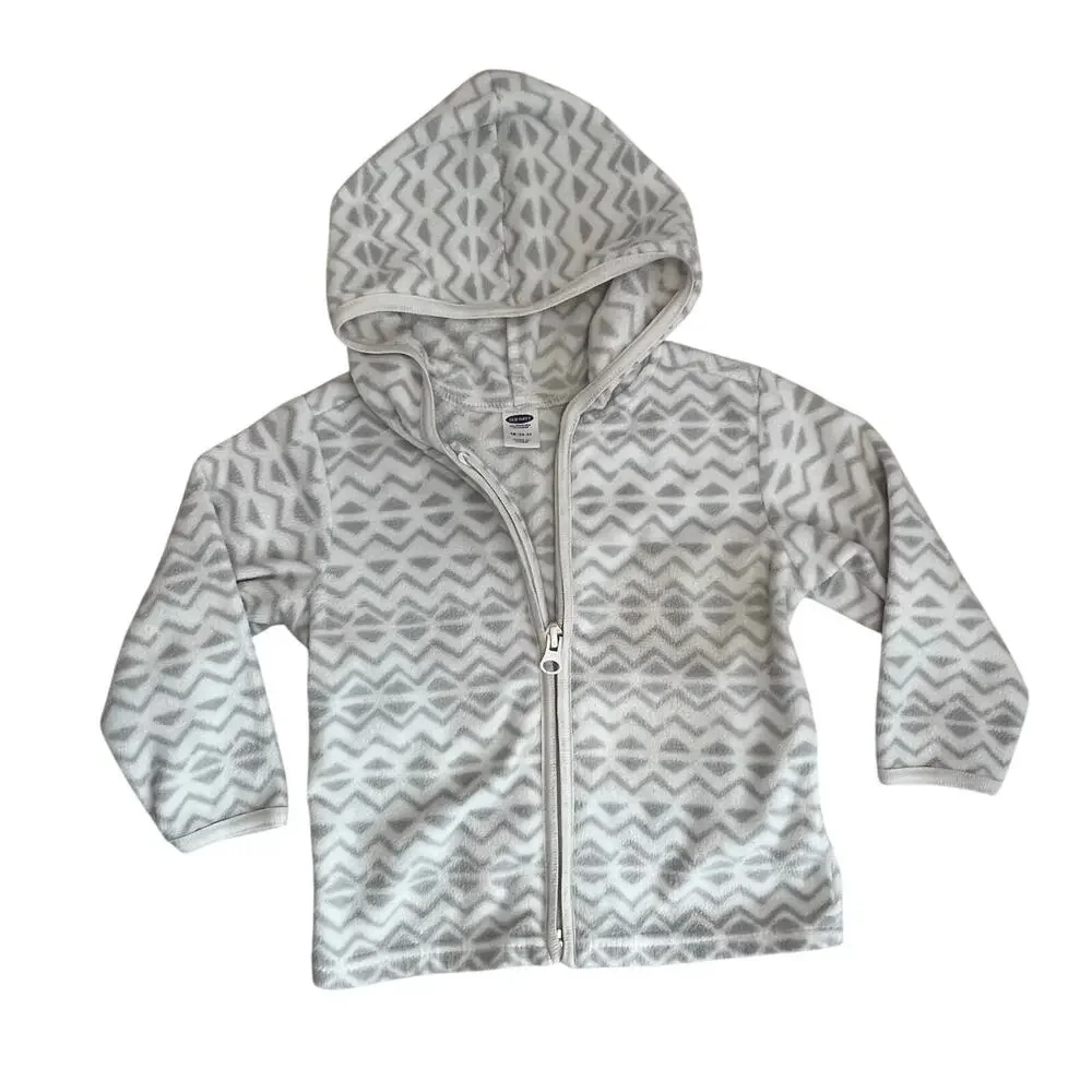 Old Navy toddler gray full zip fleece hoodie Size 18-24 months